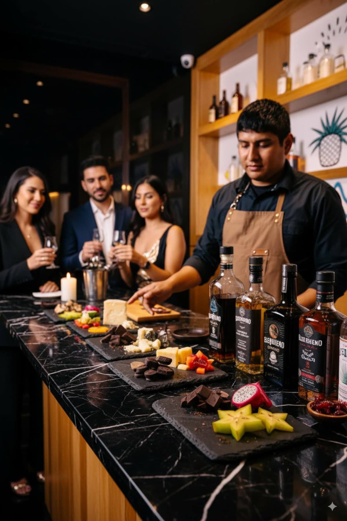 Premium tasting with food pairings at Agavia Bar